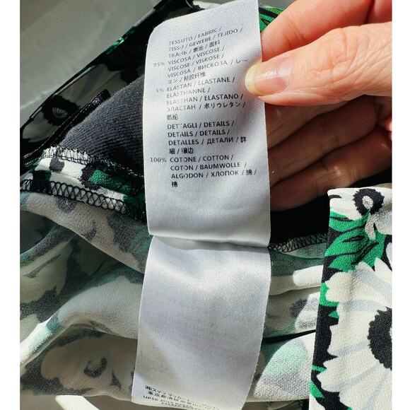 Stella McCartney White Black Green Floral Print Julia Flora Jogger Pants 42 - Picture 12 of 16